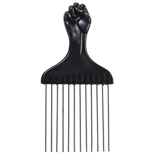 Miniatura 5 de Púa de pelo de metal, peine afro, peine de peinado, peine de peinado, cepillo rizado para el cabello, tenedor de plástico, peine antiestático