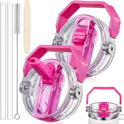 Miniatura 37 de Paquete de 2 Tapas con Popote Abatible a Prueba de Fugas para Reemplazo de Tapa Stanley 30 oz, para Accesorios de Vaso Tumbler Stanley Quencher