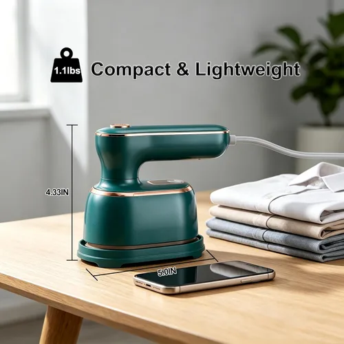 Miniatura 2 de Vaporizador de Viaje para Ropa - Planchas de Vapor Pequeñas de 1000W Plegables para Eliminación de Arrugas, Mini Vaporizador Portátil Compacto