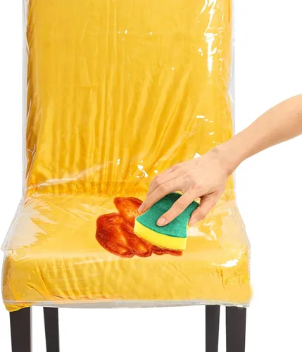 Miniatura 5 de Funda de plástico para silla de comedor de 21 x 20 pulgadas, protector de asiento libre de arañazos de gatos y perros, manchas, protectores
