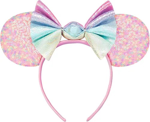 Miniatura 37 de FANYITY - Orejas de ratón, diadema con lentejuelas brillantes para cosplay de ratón para niños, niñas y mujeres, para Halloween y viaje a Disney