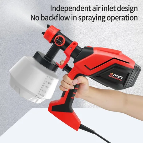 Miniatura 6 de Pulverizador de pintura HVLP de 1000 W, pistola de pintura eléctrica con 6 boquillas de cobre y 3 patrones de pulverización, contenedor de alta