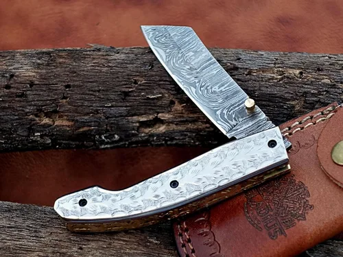 Miniatura 4 de Cuchillo plegable de Damasco: da rienda suelta a tu aventurero interior con esta herramienta EDC compacta y elegante: artesanía de precisión