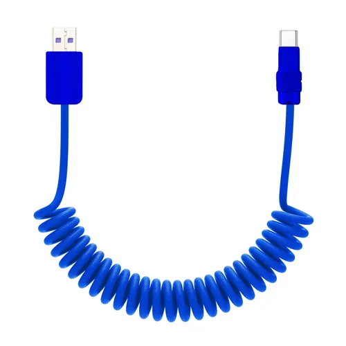 Miniatura 31 de chubbycable Curly Chubby - Cable de carga rápida USB C en espiral de 240 W, cable de carga retráctil trenzado duradero para automóvil compatible