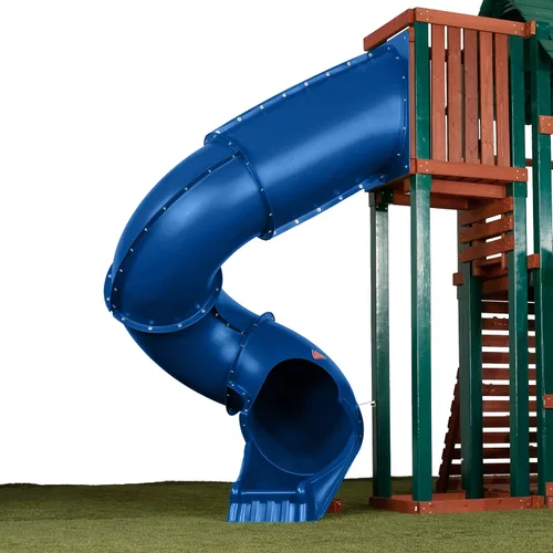 Miniatura 5 de Swing-N-Slide Tobogán en tubo turbo de 7 pies, Azul Amarillo