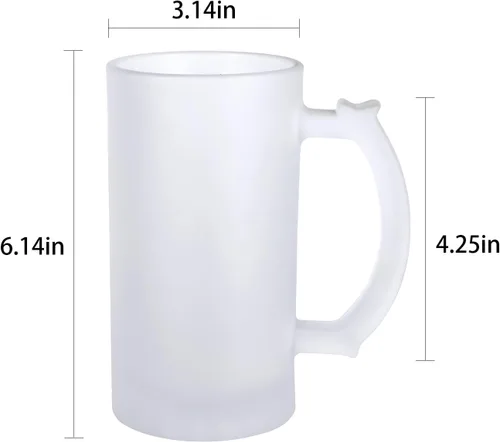 Miniatura 2 de 2 tazas de cerveza de vidrio esmerilado de 16 onzas