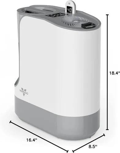 Miniatura 7 de Vornado UH200 humidificador ultrasónico con humidificación de habitación completa asistida por ventilador, control automático de humedad, control