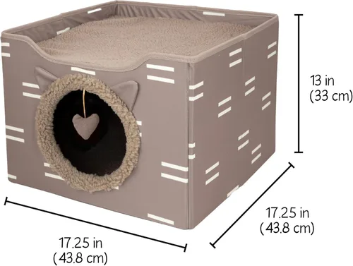 Miniatura 12 de Kitty City Muebles de cubo para gatos de interior, cubo gris A) Cubo de gato (gris)