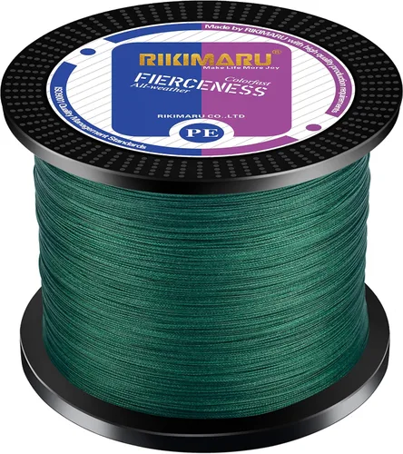Miniatura 11 de Rikimaru - Sedal de pesca trenzado, resistente a la abrasión, Superline con cero elasticidad y baja memoria. Diámetro extrafino 327-1094 yardas