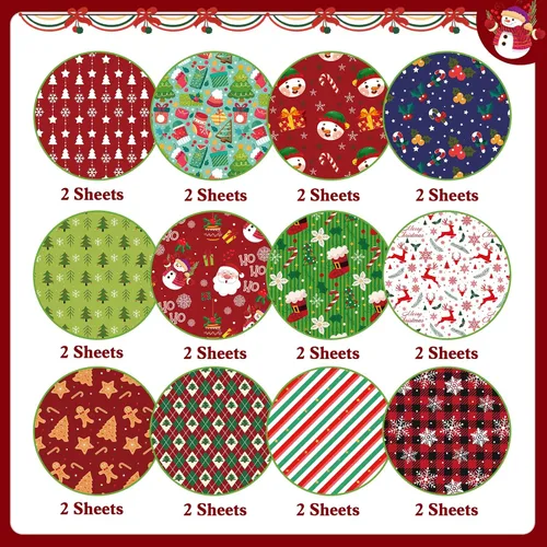 Miniatura 2 de Konsait 24 hojas de papel de álbum de recortes de Navidad de 12 x 12 pulgadas, papel de doble cara para hacer tarjetas, manualidades, envoltura