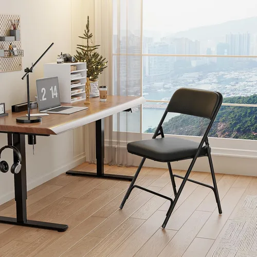 Miniatura 7 de VINGLI Sillas plegables acolchadas con cojín de asiento grueso, portátiles, duraderas y extra cómodas, sillas plegables para eventos en interiores