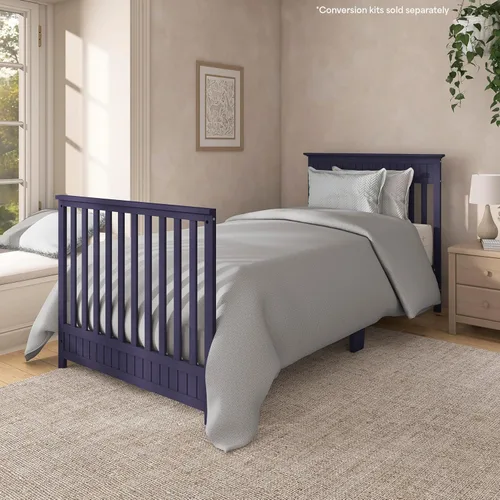 Miniatura 7 de Dream On Me Mini cuna convertible Harbor 4 en 1 en color azul marino, certificado Greenguard Gold