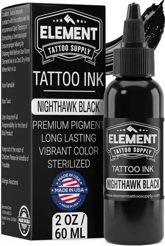 Miniatura 28 de Element Tattoo Supply - Tinta de tatuaje negra prémium - Tinta de tatuaje profesional y suministros para contorno, sombreado y mezcla - Tinta