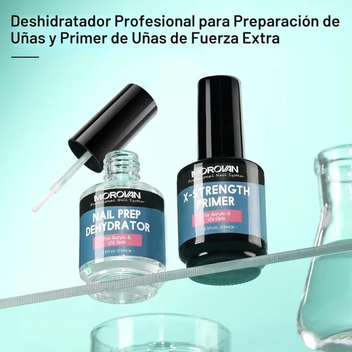 Miniatura 2 de Morovan Preparación de uñas deshidrata e imprimación X-strong, sin quemaduras y deshidratador de uñas no ácido para polvo acrílico, secado rápido