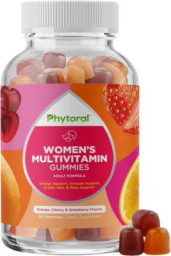 Phytoral Vitaminas multivitamínicas en gomitas para mujeres para adultos, multivitamínico natural para mujeres, gomitas y refuerzo natural del