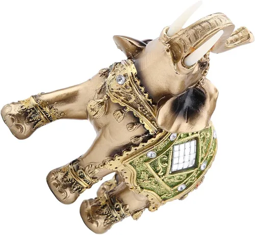 Miniatura 3 de Hilitand Estatua de elefante, estatua de elefante verde Feng Shui, escultura de riqueza, regalo para el hogar, oficina, hotel o cafetería