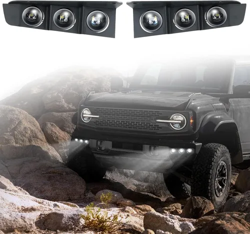 Miniatura 8 de Luz antiniebla LED para parachoques delantero con montajes, accesorios de lámparas antiniebla de parachoques modular, fuente de luz ámbar ultra