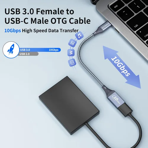 Miniatura 2 de Paquete de 2 adaptadores USB C a USB USB hembra a USB C macho OTG - Transferencia de datos SuperSpeed de 10 Gbps para MacBook Pro/iPad Air, iPhone