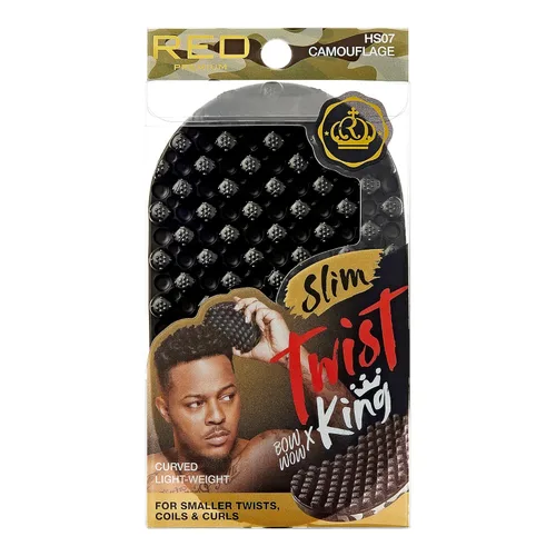 Red by Kiss Bow Wow X Twist King - Cepillo giratorio lavable y duradero para rizos afro, delgado y denso (camuflaje)
