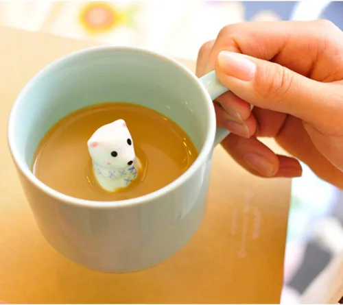Miniatura 4 de Taza de café ZaH, 10 onzas, diseño con animal 3D en el fondo, Estándar, Duck