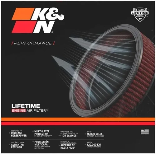 Miniatura 4 de K&N Filtro de Aire del Motor de Flujo Alto Original de Toda la Vida: Aumenta la Potencia y la Aceleración, Lavable, Premium, Filtro de Aire