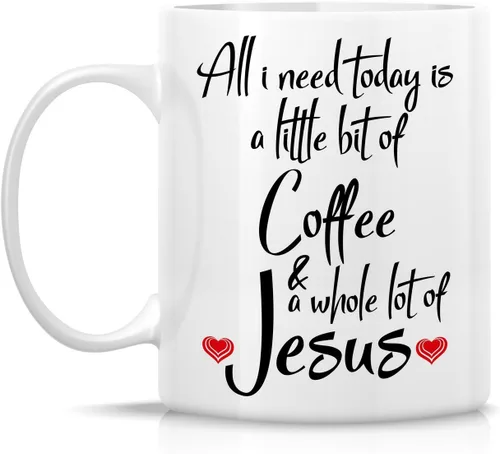 Miniatura 54 de Retreez Taza divertida – This Girl Runs on Coffee + Jesus - Tazas de café de cerámica de 11 onzas – Divertido, sarcasmo, sarcástico, motivacional
