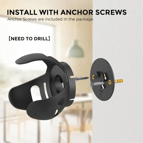 Miniatura 4 de awakentti Soporte de pared 2 en 1 para Echo Dot de 4ª generación, accesorios que ahorran espacio, resistente, colgador de salida para altavoz