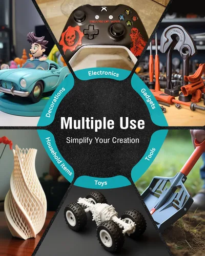 Miniatura 7 de SUNLU - Filamento ABS para impresora 3D de 1.75 mm, altamente resistente y duradero, resistencia al calor, excelente dureza, compatible con el 99%