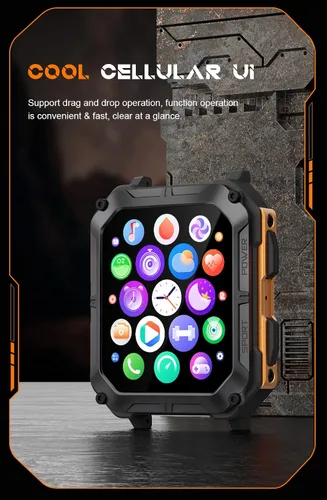 Miniatura 7 de Gravity C20 Pro - Reloj inteligente resistente de 1.83 pulgadas, resistente al agua IP68, llamada Bluetooth, voz AI, más de 100 modos deportivos
