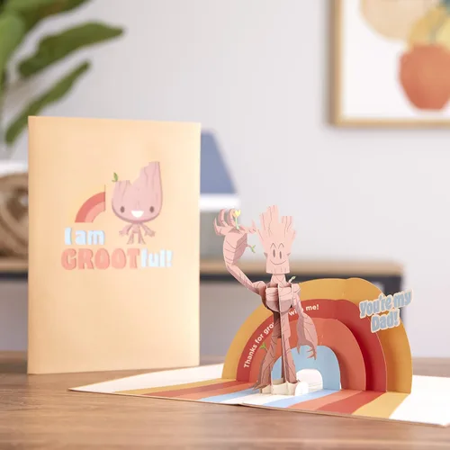 Miniatura 4 de Lovepop Guardianes de la Galaxia Groot - Tarjeta emergente 3D del día del padre para papá, para él, hombres, esposo, divertida tarjeta