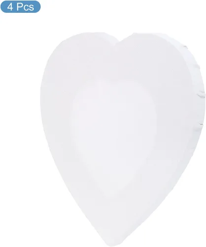 Miniatura 3 de PATIKIL Paquete de 4 paneles de madera con forma de corazón de 8 x 8 pulgadas, paneles de arte en blanco estirados para pintura acrílica, óleo
