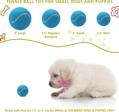 Miniatura 3 de Magicorange Paquete de 10 mini pelotas de tenis chirriantes, pelotas de tenis de 1.5 pulgadas para perros, pelota colorida y fácil de atrapar