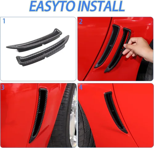 Miniatura 6 de Cubierta de ventilación lateral para guardabarros de automóvil, compatible con Chevy Corvette C6 2005-2013, orificio de entrada de flujo de aire