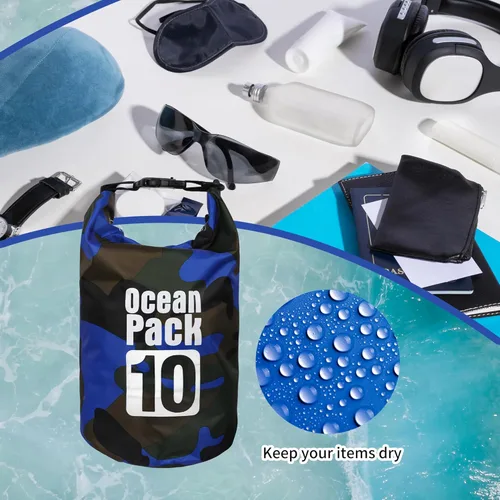Miniatura 4 de Dry Bag impermeable para mujeres y hombres, 20L enrollada, ligera, bolsa de almacenamiento en seco con funda para teléfono para viajes, natación