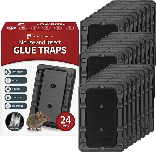 Miniatura 23 de LULUCATCH Trampas para ratones, paquete de 4, trampas de pegamento más grandes y pesadas para ratones, ratas y serpientes, trampas adhesivas