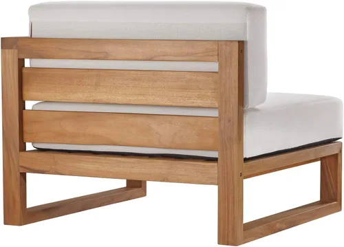 Miniatura 7 de Modway EEI-4256-NAT-WHI-SET Sofá biplaza seccional de 2 piezas de madera de teca para patio, color blanco natural