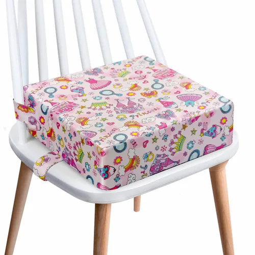 Miniatura 7 de Asiento elevador para niños pequeños para mesa de comedor, correas dobles más seguras lavables de 4 pulgadas, base antideslizante, asiento elevador