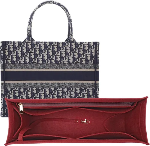 Organizador de bolso para bolsa de dior, bolsa grande, inserto de fieltro de alta calidad, múltiples bolsillos (borgoña, pequeño), KS12-BurGundy-S