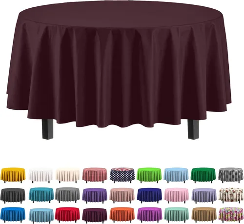 Miniatura 10 de Party Solids Paquete de 4 manteles de plástico color azul aguamarina, 54 x 108 pulgadas, mantel desechable para fiestas y pícnics