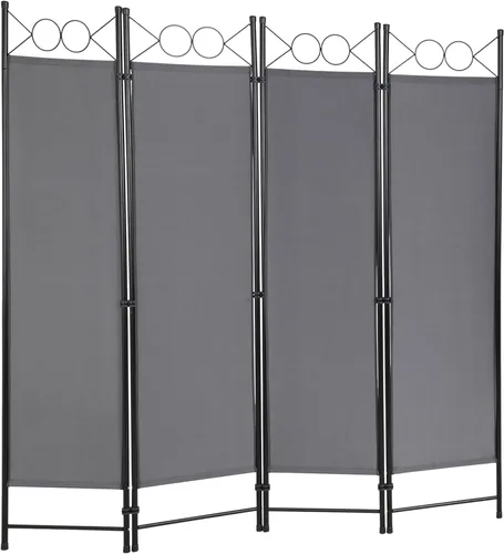 Miniatura 11 de Divisor de habitación de 4 paneles, marco de acero de 6 pies, pantalla plegable de privacidad, división independiente para el hogar, oficina, Beige