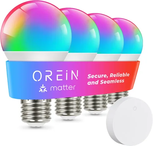 Miniatura 11 de OREiN Matter - Bombilla inteligente, bombillas inteligentes con control remoto que funcionan con Apple Home, Alexa, Google Home, SmartThings