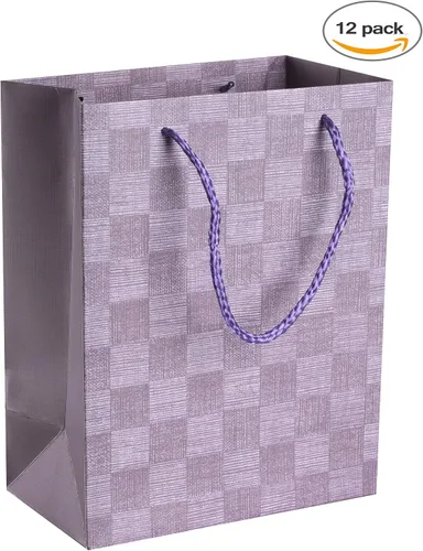 Miniatura 2 de Hammont Bolsas de regalo de boda para dama de honor, recuerdos de fiesta de diseño a cuadros, paquete de 12 bolsas de regalo estampadas con papel