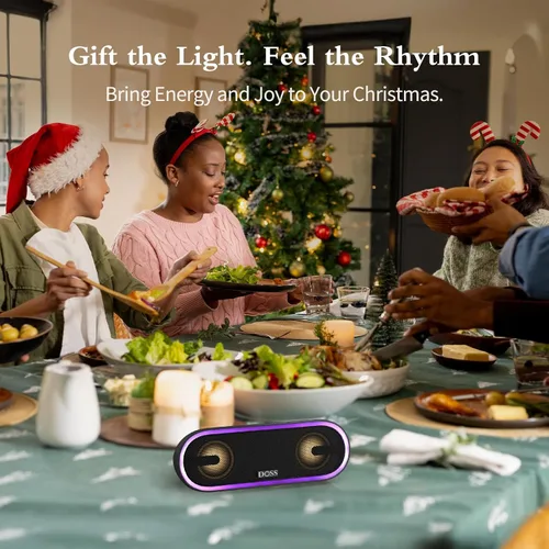 Miniatura 9 de DOSS SoundBox Pro+ P300 parlante Bluetooth con sonido estéreo de 40 W, graves adicionales, impermeable IPX6, emparejamiento TWS, diversos efectos