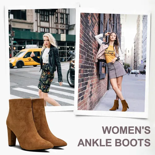 Miniatura 2 de Vepose Botas de tobillo 9633 para mujer, botas de tacón alto de aguja de moda, botas de vestir con punta de punta