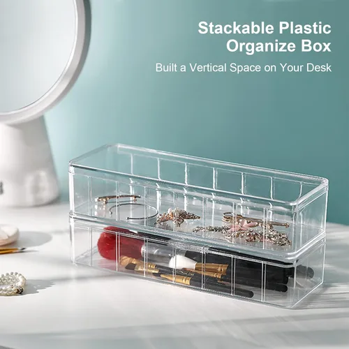 Miniatura 8 de Caja organizadora de cables, caja de almacenamiento de plástico, caja organizadora de cables de alimentación con 10 lazos de goma para oficina