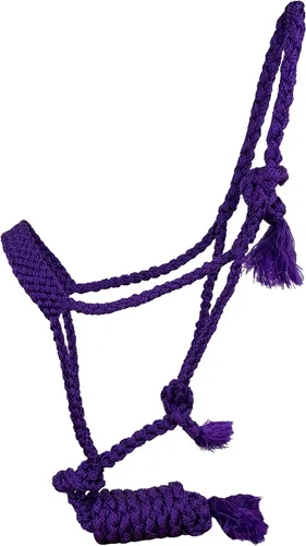 Miniatura 5 de Showman Cinta de nailon tejido halter con correa extraíble de 8 pies