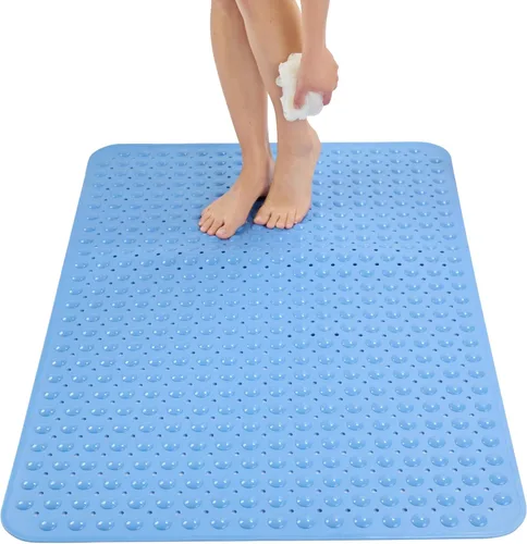 ENKOSI Tapete de ducha extra grande antideslizante – 47 x 32 pulgadas – Tapete de ducha de baño XL – Tapetes de ducha grandes para suelos de ducha –