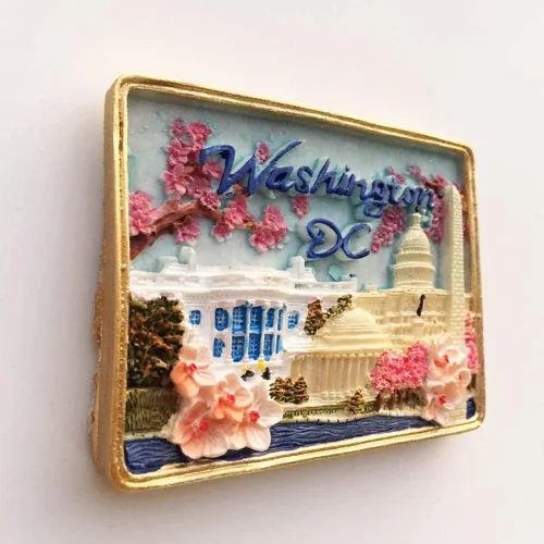 Miniatura 3 de Washington DC USA - Imán de nevera 3D hecho a mano, resina magnética, decoración del hogar, cocina, colección de imanes para nevera de Washington
