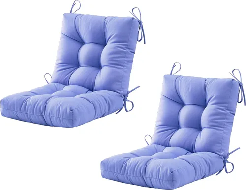 Miniatura 20 de BLISSWALK Cojines para sillas de exteriores, cojín grueso de mimbre con respaldo bajo y lazos para muebles de patio, 40 pulgadas de largo x 20 Beige