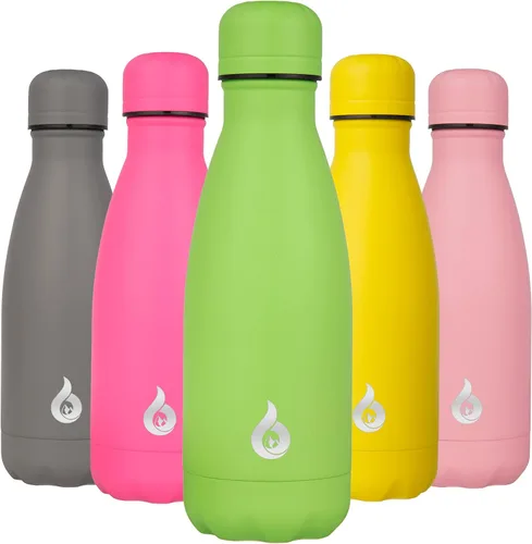 Miniatura 16 de BJPKPK Botella de Agua Aislada 17oz Botellas de Agua de Acero Inoxidable Apta para Lavavajillas Metal Térmica Mantiene Frío y Caliente, Gris Niebla